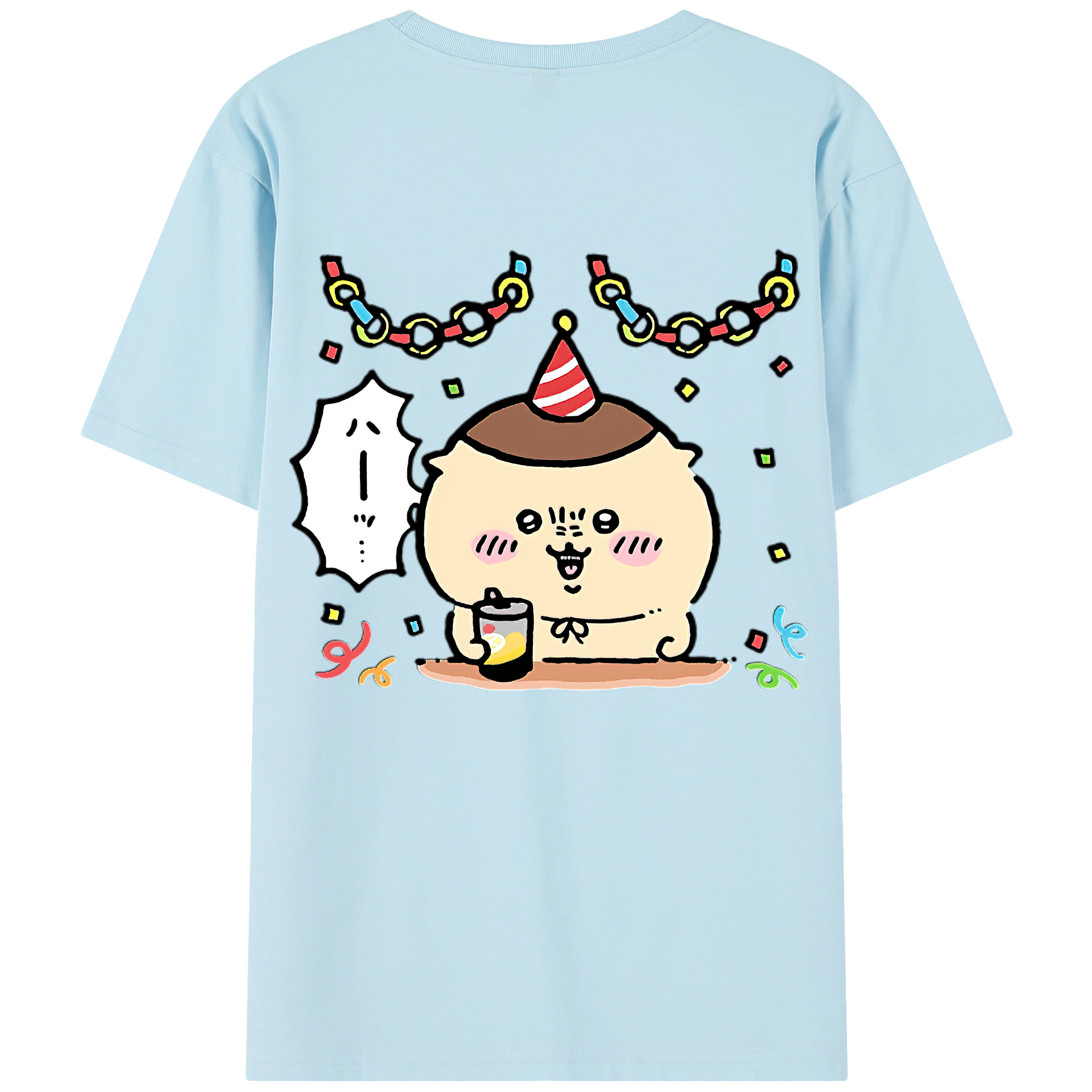 （画像用） ちいかわ くりまんじゅう Chii-kawa kuri manjū 綿100％半袖Tシャツ（背面プリント）